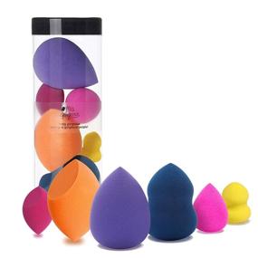 img 4 attached to 💄 Enhance Your Beauty: Miss Gorgeous London Makeup Sponge Set – 6-Piece Blender for Beauty Foundation Blending - Multi-colored