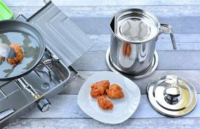 img 2 attached to 🍳 D&D Mazestic Design Grease Container: Stainless Steel Grease Strainer for Straining Bacon Grease and Storing Oils. Ideal Oil Keeper and Grease Pot for Kitchen Countertops, Frying, and Cooking.