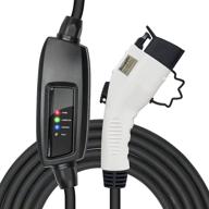 🔌 bougerv portable level 2 ev charger cable | 240v, 16a, 25ft | electric vehicle charging station (nema6-20 + nema5-15 adapter) | compatible with level 1 charging logo