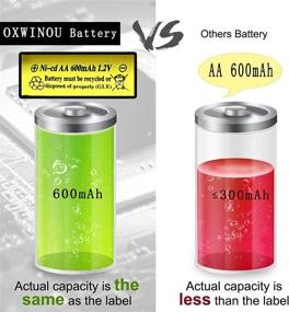 img 1 attached to 🔋 OXWINOU перезаряжаемые батарейки АА NiCD - 600 мАч 1,2 В, идеально подходят для наружного солнечного и садового освещения, пультов, мышек - Желтый 4 штуки