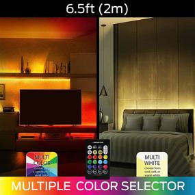 img 1 attached to Flexible 6.5 Foot Monster LED Light Strip - Customizable Multi-Color and Multi-White, Peel and Install - Enhanced Ambiance, Remote Control Included - Perfect Home Decoration for Any Room