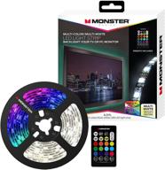 flexible 6.5 foot monster led light strip - customizable multi-color and multi-white, peel and install - enhanced ambiance, remote control included - perfect home decoration for any room логотип