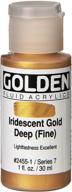 🎨 1oz golden fluid acrylic paint - shimmering iridescent deep gold logo
