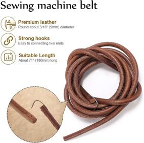 img 2 attached to 🧵 Magicfour Sewing Machine Belt: 71-inch Leather Belt for Singer/Jones Treadle Machines (1 Pcs, Hook Included)