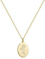 🌼 s.j jewelry: personalized 14k gold plated guardian flower necklace - ideal gift for women & girls - 12 months constellation birthday lucky flower pendant logo