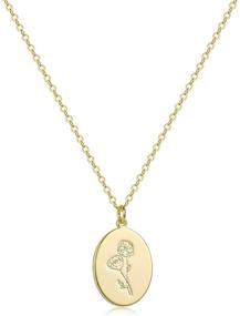 img 4 attached to 🌼 S.J JEWELRY: Personalized 14K Gold Plated Guardian Flower Necklace - Ideal Gift for Women & Girls - 12 Months Constellation Birthday Lucky Flower Pendant