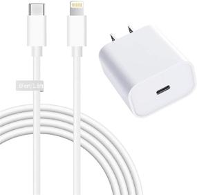 img 4 attached to High-Speed iPhone Fast Charger: 20W USB C Wall Charger with 6ft MFi Certified Type C to Lightning Cable - Compatible with iPhone 13, 12, 11 Pro, Xs Max, XR, X, 8, 7 & More!