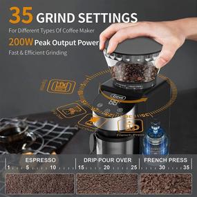 img 2 attached to Gevi Burr Coffee Grinder: 35 Precise Grind Settings for Perfect Espresso, Drip, French Press Coffee & More!