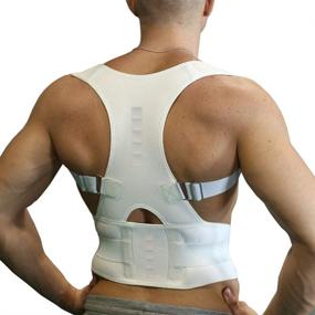 img 3 attached to 🩺 Magnetic Back Braces for Back Pain - Adjustable Posture Corrector for Men & Women - Lumbar Support with 2 Steel Bones - Corrective Posture & Fatigue Relief - Beige, Large