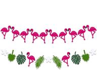 🦩 декорации для вечеринки с фламинго - гирлянда из фетра с фламинго, 2 струны, не требует самостоятельной сборки, идеальна для оформления дня рождения в стиле фламинго, празднования, девичников и декора на вечеринках в стиле фламинго для беби-шауэров логотип