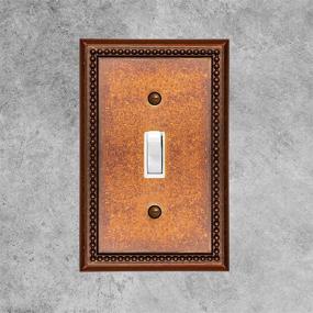 img 1 attached to 🔲 Single Toggle Cover Star Raised Pearls Decorative Wall Plate Switch Plate Outlet Cover (2 Pack, Sponged Copper Finish)