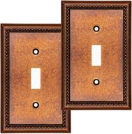🔲 single toggle cover star raised pearls decorative wall plate switch plate outlet cover (2 pack, sponged copper finish) logo