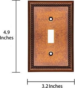 img 3 attached to 🔲 Single Toggle Cover Star Raised Pearls Decorative Wall Plate Switch Plate Outlet Cover (2 Pack, Sponged Copper Finish)