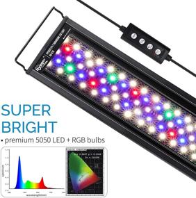 img 1 attached to Hygger Advanced 24/7 Lighting Cycle LED Aquarium Light with Full Spectrum, 6 Colors and 5 Intensity Settings - Customizable Fish Tank Light for 30-36 inch Freshwater Planted Tank with Timer