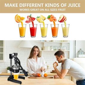 img 3 attached to 🍊 Commercial Grade Manual Citrus Press Juicer - Heavy Duty Handheld Orange Squeezer, Lemon Juicer - Premium Quality, Upgraded Model in Black