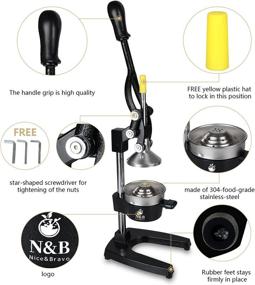 img 2 attached to 🍊 Commercial Grade Manual Citrus Press Juicer - Heavy Duty Handheld Orange Squeezer, Lemon Juicer - Premium Quality, Upgraded Model in Black