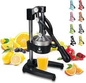 img 4 attached to 🍊 Commercial Grade Manual Citrus Press Juicer - Heavy Duty Handheld Orange Squeezer, Lemon Juicer - Premium Quality, Upgraded Model in Black