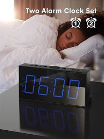 img 3 attached to 🕰️ 7.5" Dimmer Large LED Display Digital Alarm Clock for Bedroom with Battery Backup, USB Charging Port, Adjustable Volume, Snooze, 12/24Hr DST, Basic Bedside Clock for Heavy Sleepers