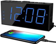 🕰️ 7.5" dimmer large led display digital alarm clock for bedroom with battery backup, usb charging port, adjustable volume, snooze, 12/24hr dst, basic bedside clock for heavy sleepers logo
