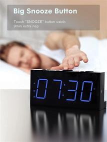 img 2 attached to 🕰️ 7.5" Dimmer Large LED Display Digital Alarm Clock for Bedroom with Battery Backup, USB Charging Port, Adjustable Volume, Snooze, 12/24Hr DST, Basic Bedside Clock for Heavy Sleepers