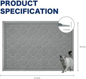 img 3 attached to 🐾 WePet Cat Litter Mat Jumbo: XXLarge Size, Premium Soft PVC Rug, No Phthalate, Urine Waterproof