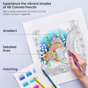 img 2 attached to 🎨 Arteza Coloring Pencils and Coloring Book Set, 30 Foldable Coloring Sheets with 72 Colored Pencils, DIY Frame, Art Supplies for Teens, Adults & Artists