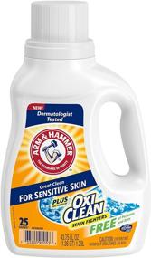 img 4 attached to Arm & Hammer Plus OxiClean Free & Clear Sensitive Skin Liquid Laundry Detergent - Gentle & Effective, 25 Loads (43.75 Fl oz)