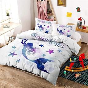 img 1 attached to 🧜 Twin Comforter Set: Soft Microfiber Mermaid Bedding for Girls - Owl Queen, 3-Piece Duvet Cover with 2 Pillowcases and Sheet Set