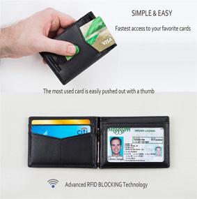 img 2 attached to 💼 Functional ID Window Slim Bifold Wallet for Men's Accessories in Wallets, Card Cases & Money Organizers