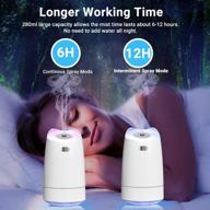 🌬️ loistu usb mini humidifier, 280ml portable humidifier with 7-color led night light, ultra-quiet operation, automatic shut-off, ideal for home, bedroom, office, baby room, car (white) logo