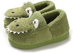 img 4 attached to ENERCAKE Toddler Slippers Cartoon Dinosaur