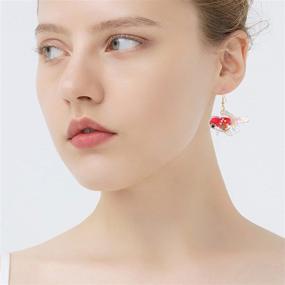 img 1 attached to JIUIQL Handmade Funny Cute Acrylic Goldfish Earrings: Lightweight Hypoallergenic Fish Animals Statement Jewelry Gifts for Women & Girls