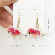 jiuiql handmade funny cute acrylic goldfish earrings: lightweight hypoallergenic fish animals statement jewelry gifts for women & girls logo