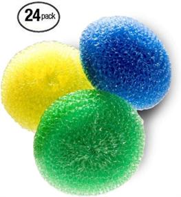 img 1 attached to 🧽 Non-Scratch Scouring Pad 24 Pack - Assorted Colors | Tough, Durable, and Safe for Non-Stick Cookware