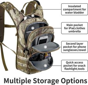 img 3 attached to MIRACOL Hydration Backpack, Tactical Insulated Water Pack for Men & Women with 2L BPA Free Bladder, Military Molle Daypack for Hiking, Camping, Traveling, Running, Walking, Hunting