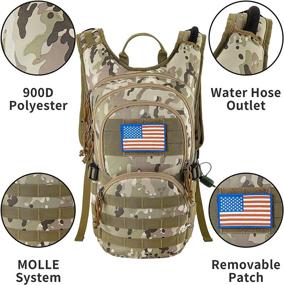 img 1 attached to MIRACOL Hydration Backpack, Tactical Insulated Water Pack for Men & Women with 2L BPA Free Bladder, Military Molle Daypack for Hiking, Camping, Traveling, Running, Walking, Hunting