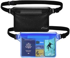 img 4 attached to 🏖️ Waterproof Pouch with Waist Strap - 2 Pack, Beach Accessories to Safeguard Your Phone and Valuables, Ideal for Boating, Swimming, Snorkeling, Kayaking, Beach Pool, Water Park