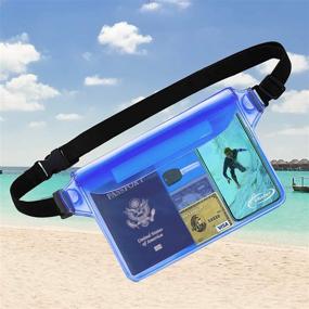 img 2 attached to 🏖️ Waterproof Pouch with Waist Strap - 2 Pack, Beach Accessories to Safeguard Your Phone and Valuables, Ideal for Boating, Swimming, Snorkeling, Kayaking, Beach Pool, Water Park