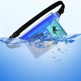 img 1 attached to 🏖️ Waterproof Pouch with Waist Strap - 2 Pack, Beach Accessories to Safeguard Your Phone and Valuables, Ideal for Boating, Swimming, Snorkeling, Kayaking, Beach Pool, Water Park