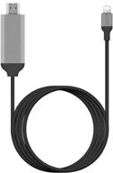 📱адаптер lightning к hdmi apple mfi certified для iphone, ipad, ipod - цифровой av sync screen connector на телевизоре, мониторе, проекторе (6,6 фута) - не требуется источник питания логотип