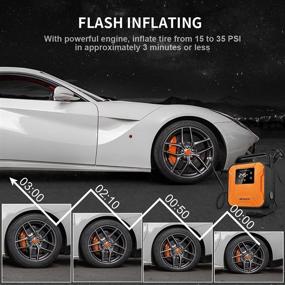 img 2 attached to 🚗 Jethax 12V Portable Air Compressor Tire Inflator – Featuring LED Light, Pressure Gauge – Compatible with Car, Bicycle, Motorcycle, Ball, Inflatable Pool