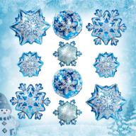 ❄️ snowflake aluminum foil balloons set - 10 large and small snowflake balloons for christmas, winter, frozen themed parties logo