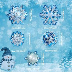 img 3 attached to ❄️ Snowflake Aluminum Foil Balloons Set - 10 Large and Small Snowflake Balloons for Christmas, Winter, Frozen Themed Parties