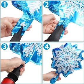 img 2 attached to ❄️ Snowflake Aluminum Foil Balloons Set - 10 Large and Small Snowflake Balloons for Christmas, Winter, Frozen Themed Parties