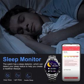 img 2 attached to ⌚ LIGE Смарт-часы: Bluetooth-звонки, фитнес-трекер с мониторингом давления и сердечного ритма, монитор сна, водонепроницаемость IP67 - 1.3" полный сенсорный экран активности для iOS и Android - серебристый