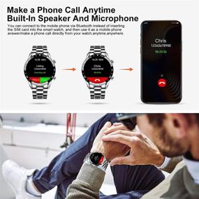 img 3 attached to ⌚ LIGE Смарт-часы: Bluetooth-звонки, фитнес-трекер с мониторингом давления и сердечного ритма, монитор сна, водонепроницаемость IP67 - 1.3" полный сенсорный экран активности для iOS и Android - серебристый