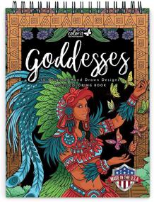 img 1 attached to 🎨 Goddesses Adult Coloring Book by ColorIt: Spiral Bound, Made in USA, Lay Flat Hardcover, Thick Smooth Paper, 50 Single-Sided Coloring Pages
