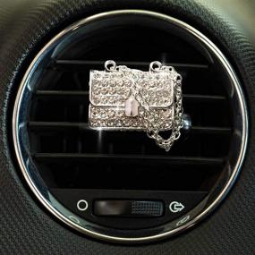 img 2 attached to 👠 Bling Car Charm Air Vent Clips: Sparkling Crystal Fashion Accessories for Women Drivers, Rhinestone Diamond Car Bling Decorations - Stylish Cute Automotive Interior Trim, Glam Car Decor (High Heel Shoe & Fashion Bag)