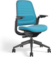 🪑 steelcase series 1 work chair office chair with graphite frame and blue jay cushions: high-performance ergonomic seating solution logo