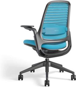 img 3 attached to 🪑 Steelcase Series 1 Work Chair Office Chair with Graphite Frame and Blue Jay Cushions: High-Performance Ergonomic Seating Solution